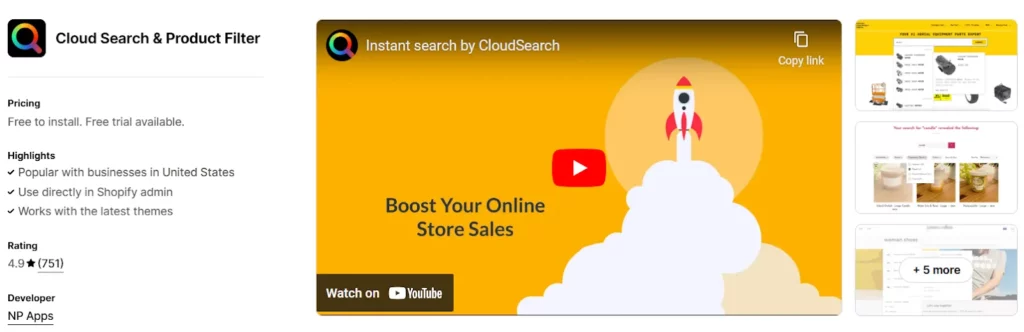 4. Cloud Search & Product Filter